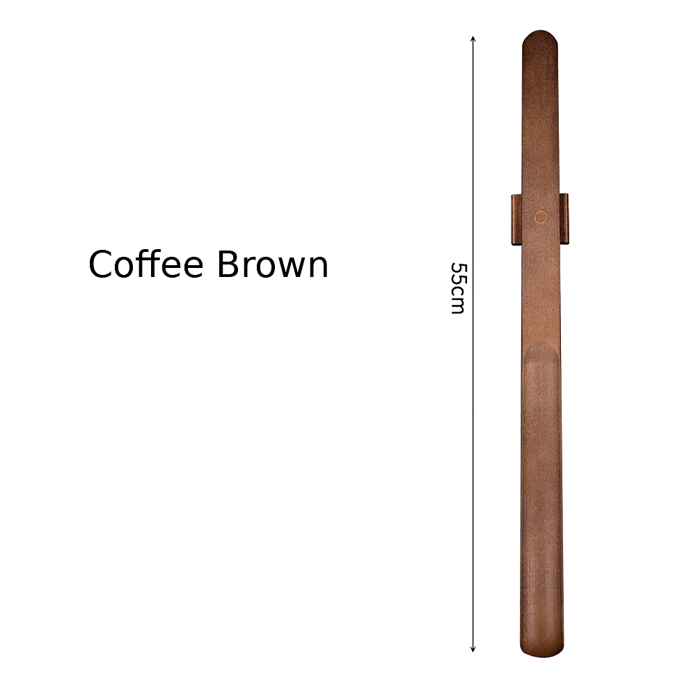 Skohorn massivt trä premium magnet 55cm brun coffe brown TreatMyShoes.com