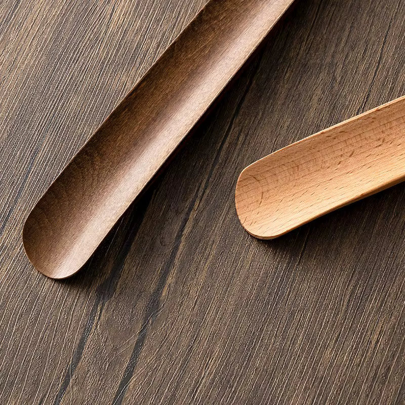 Skohorn premium massiv trä kontrastbild khaki treatmyshoes.com